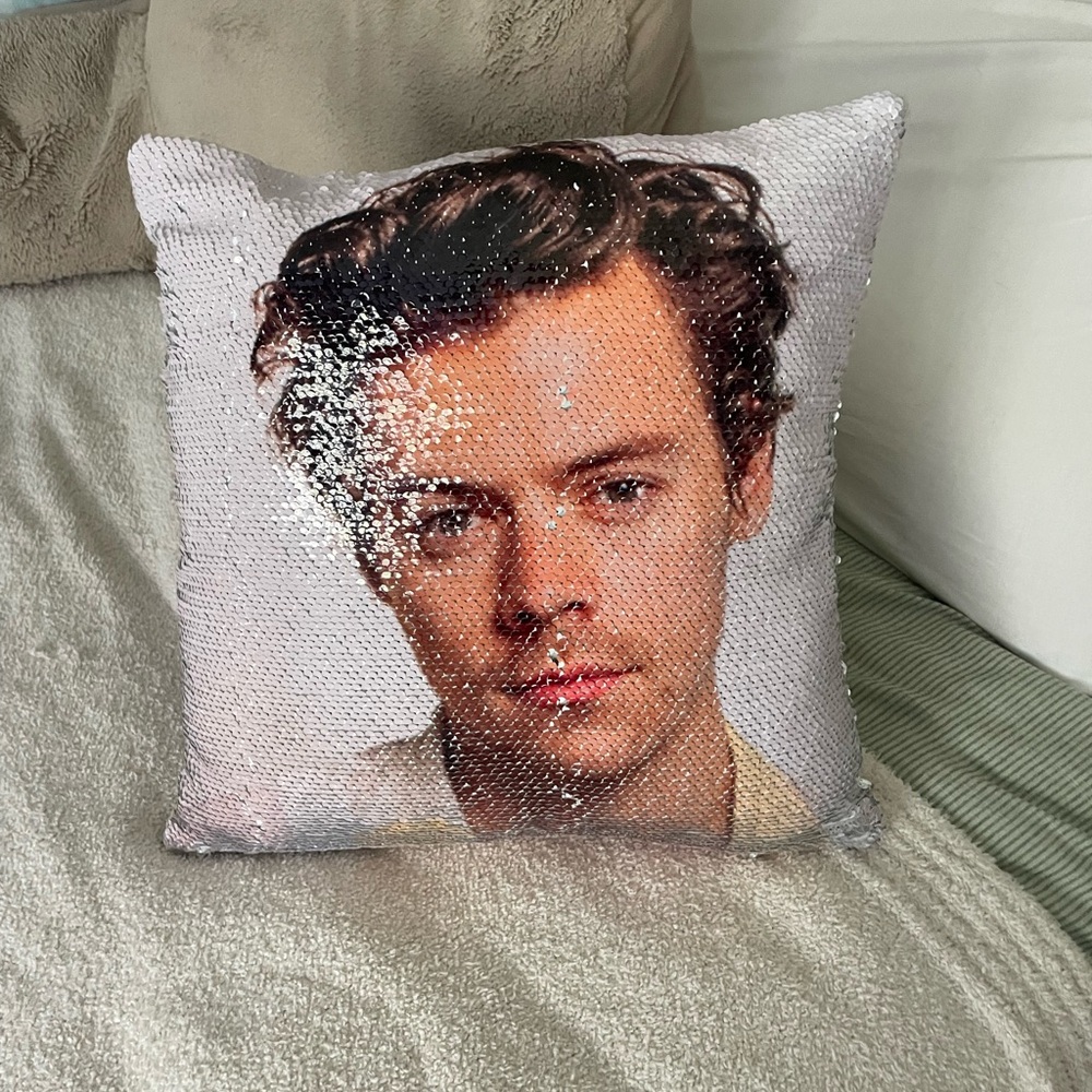 Harry Styles sequin pillow
